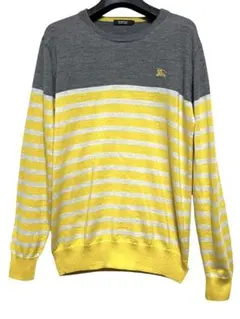 美品　バーバリーブラックレーベル　ボーダーウールニット　ロゴ刺繍　サイズ3