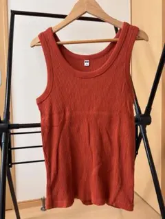 UNIQLO リブタンクトップ Lサイズ オレンジ