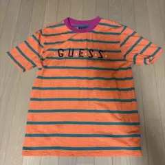 GUESS オレンジ ストライプ Tシャツ M