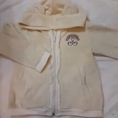 アクシーズファム アイボリー フリースパーカー フード付き