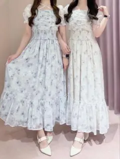 K*♡様 evelyn ピンク オリジナルチェリーロングワンピース - メルカリ