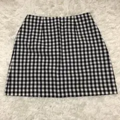 スナイデル【0】ギンガムチェック台形ミニスカート 裏地付き 綿100%