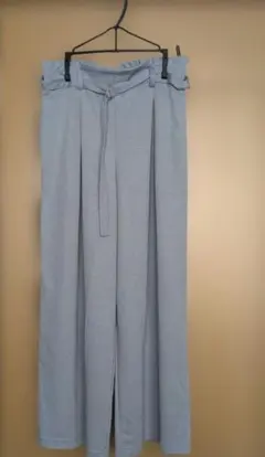 ワイドパンツ ウエストベルト紐付き