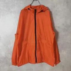 OLD UNIQLO ナイロンジャケット オレンジ ドローコード Y2K テック