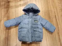 フード付きダウンコート(グレー)　100cm　フード取り外し可