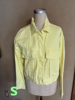 美品　zara イエロークロプトデニムジャケット　size S
