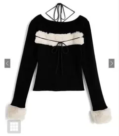 GRL ファーホルターネックリボンニットトップス ru1387