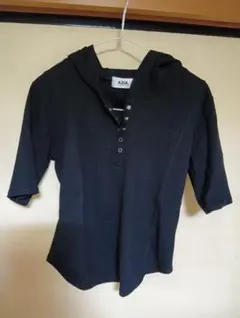 AZUL BY MOUSSY フード付き半袖カットソー ブラックのサムネイル