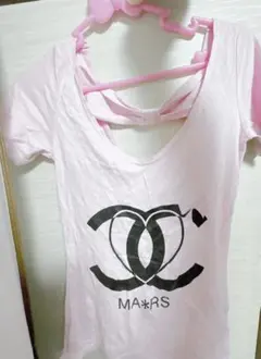 MA*RSマーズ背中おりぼんハートロゴＴシャツ ベビーピンク 半袖 平成ギャルのサムネイル