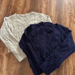 バイカラーニット