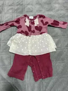 HAKKA BABY ハート柄ロンパース・カバーオール