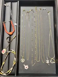 1229-62 遺品整理 ネックレス 指輪 ブレスレット アクセサリー まとめ