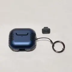 Airpods 3 ケース ストラップ付き 第3世代 イヤホン ネイビー