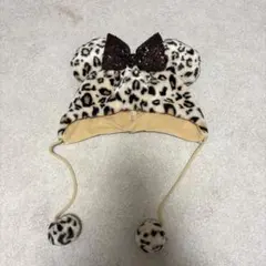 ディズニー　ヒョウ柄　ファンキャップ　ブラウン　茶色