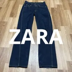 ZARA ブラックデニム EUR36 立体シルエット ロング丈 雰囲気系