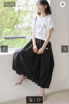 アメリヴィンテージ ラメ プリーツ サスペンダー パンツ 黒×ゴールド M