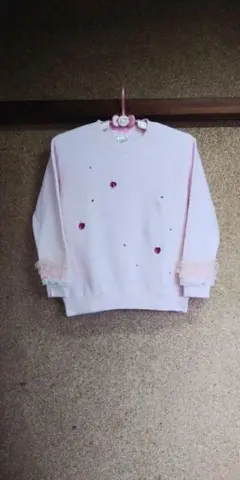 NILE PERCH ナイルパーチ フリル ハート スウェット ピンク リメイクのサムネイル
