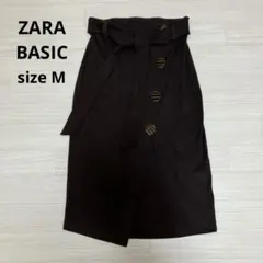 ◆ ZARA BASIC ザラベーシック ベロア タイトスカート ミモレ丈 M