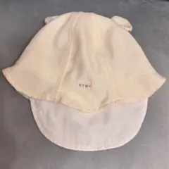 くま耳付きベビー帽子　48cm (日除け、ゴムあり)