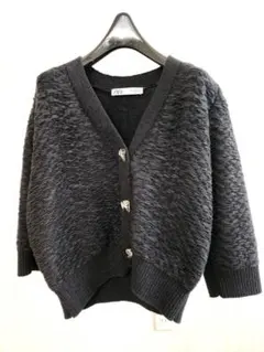 ZARA テクスチャーニットカーディガン