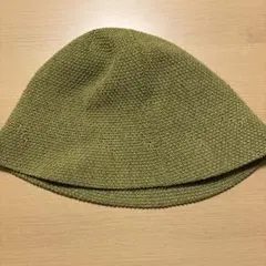 オリーブグリーン ニット バケットハット