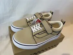 新品バンズOLDSKOOLオールドスクールkids子供靴ベージュ18