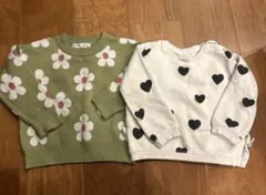 06 ZARA ハート柄トレーナー シーイン　ニット