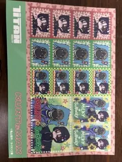 ラウワンコラボ プリントシール カート&マックス 1枚 ミルキーサブウェイ