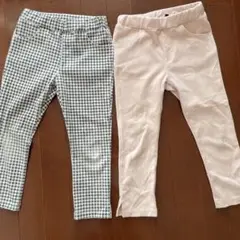 セラフ ボトムス 2枚セット チェック柄 ピンク