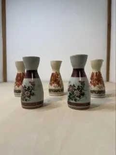 花柄陶器製徳利5個セット　九谷焼
