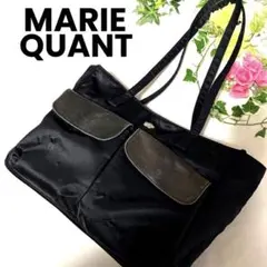 MARIE QUANT ブラックデイジー デザイン 2wayトートバッグ