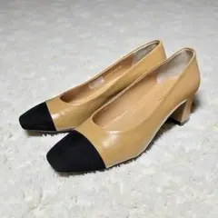 REGAL リーガル チャンキーヒールパンプス バイカラー ベージュ