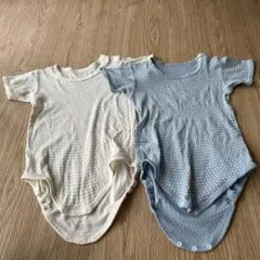 ベビー肌着 95cm ドット柄 アイボリー ブルー