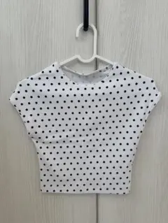 ZARA ドット柄 クロップド丈 半袖Tシャツのサムネイル