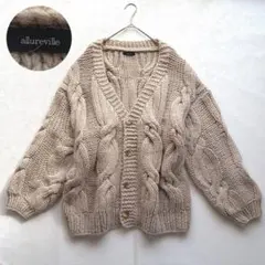 allureville アルパカ 23AW ケーブル カーディガン ベージュのサムネイル
