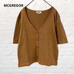 9415MCGREGOR♡マックレガー 半袖カーディガン 羽織茶色 L綿100%