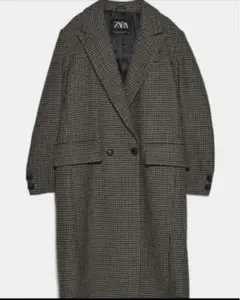 ZARA マスキュリンコート　チェスターコート　千鳥格子