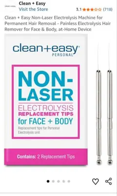 【Clean & Easy セルフニードル脱毛針】1本のみ（曲がり大・要洗浄）