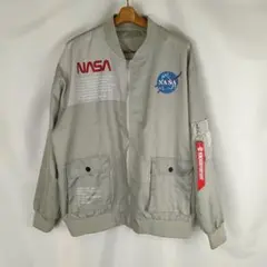 NASA　ナサ　MA-1　薄手　フライトジャケット　L　グレー　B5273のサムネイル