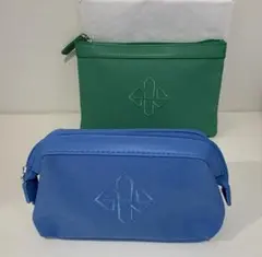 新品未使用　ANA トラベルポーチ 青　緑　2点