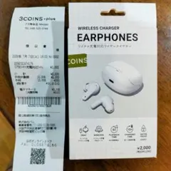 未使用 : 3COINS EARPHONES ワイチャ充電対応ワイヤレスイヤホンのサムネイル