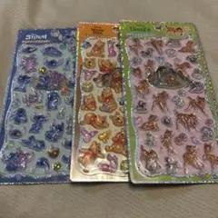 ディズニー　プチドロップステッカー 　プーさん　バンビ　スティッチ　正規品3種