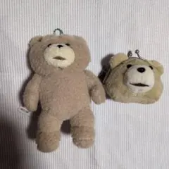 ted ぬいぐるみ マスコット がま口ポーチ 2点セット
