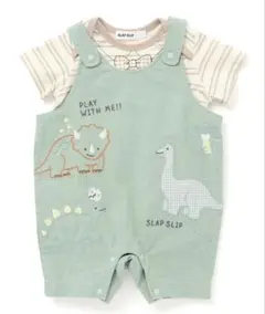 SLAP SLIP 恐竜刺繍サロペットとオーバーオール80cm(2点セット)