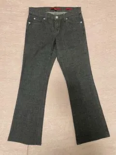 【限定版】バナナリパブリック ブーツカット デニムパンツ ストライプ 黒系 0