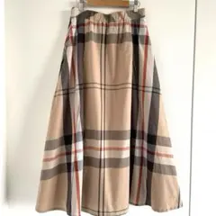 BIGチェック フレアスカート チェックスカート ロングスカート コットン 綿