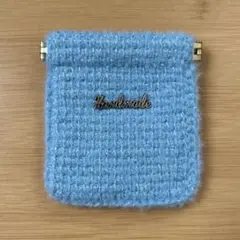 ハンドメイド バネ口 ポーチ アフガン編み 編み物 かぎ針編み