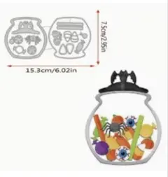 新品カッティングダイ【ハロウィンスカル】ダイカット／アルバム