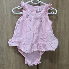 baby GAP ピンク ストライプロンパース 12-18ヶ月