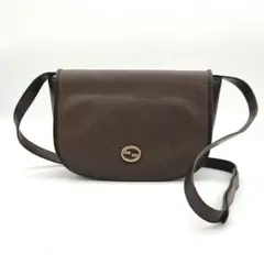 【GUCCI】ショルダーバッグ　マイクロGG柄　GG金具　PVC ダークブラウン